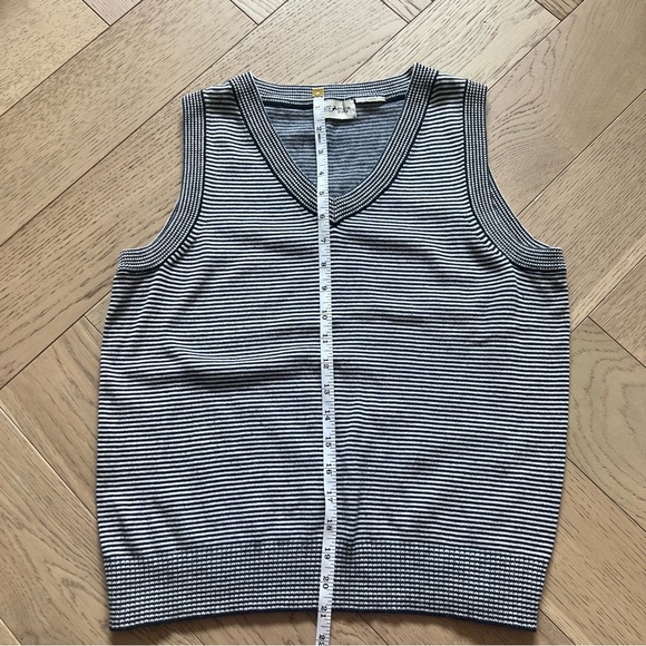 Vintage Navy Blue and White Sweater Vest - Picture 4 of 5